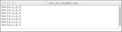 CSV no header