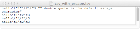 CSV with escape